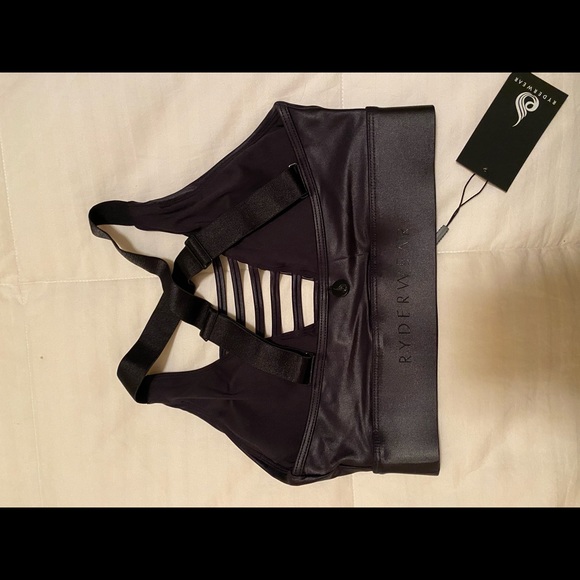 Ryderwear Wet Look Black sports bra NWT - Picture 5 of 5